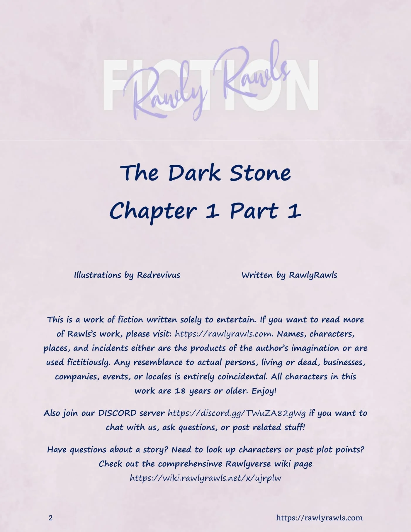 The Dark Stone [RawlyRawls, Redrevivus] Chapter 1 - Part 1 - Page 2